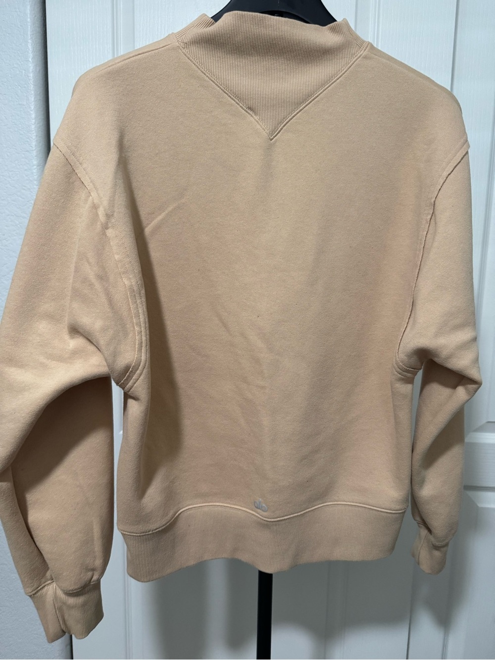 ALO Yoga Women's Cowlneck Sweatshirt in Light Tan - Picture 3 of 6